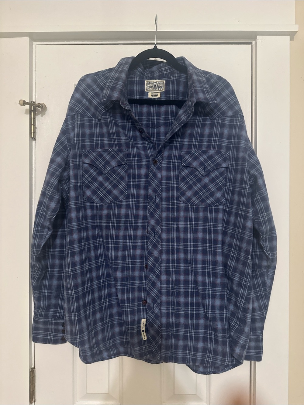Lucky Brand Blue Flannel Plaid Button-Down Shirt